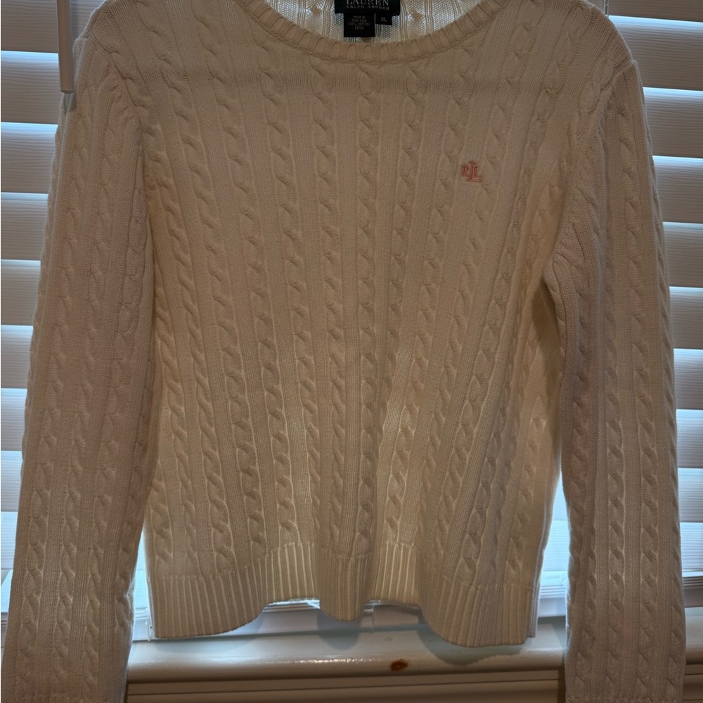Vintage Ralph Lauren🫧🍦🥂💭 Cable Knit Crew Neck Sweater - excellent condition! - Picture 2 of 6